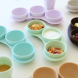 Round triple bowls (10 colors)